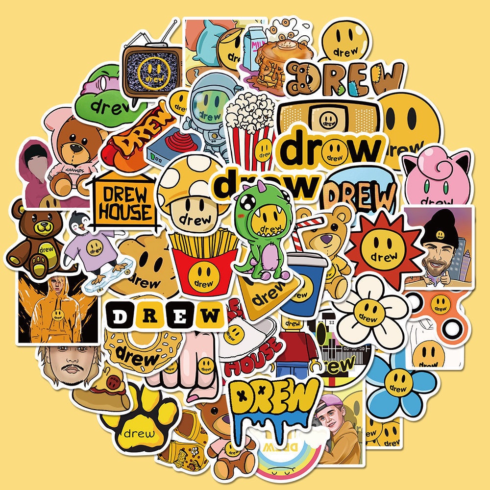สติกเกอร์ กันน้ํา ลายการ์ตูน 50 แบรนด์ สําหรับติดตกแต่งคอมพิวเตอร์ แก้วน้ํา รถเข็นเด็ก