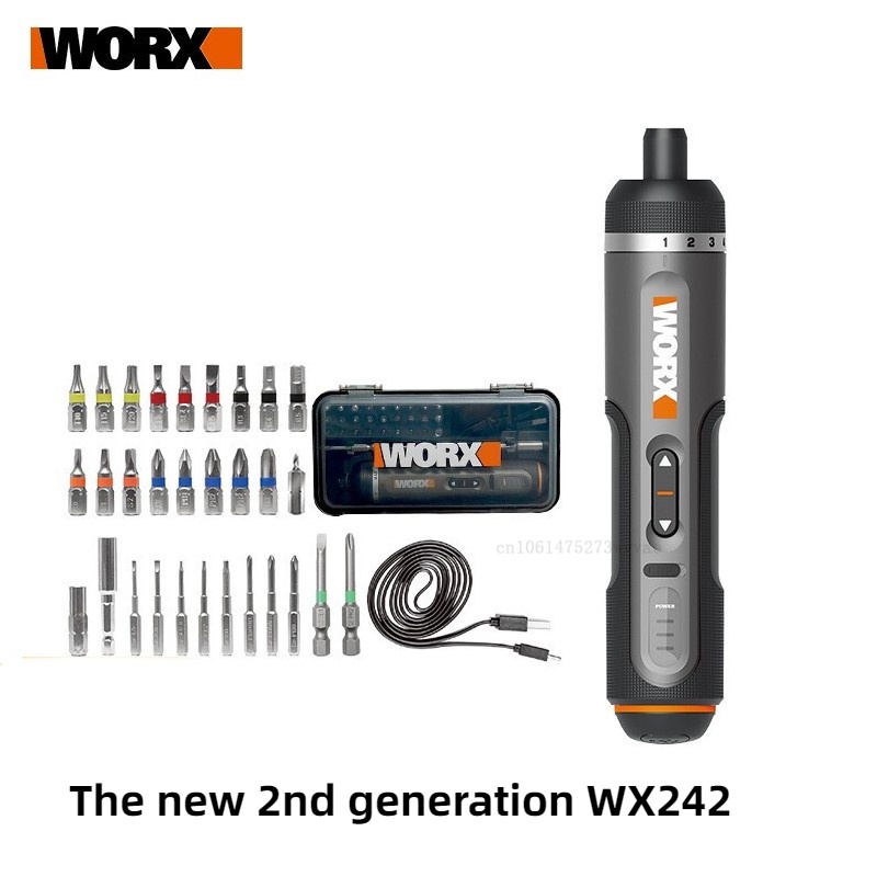 Xiaomi Worx 4V ชุดไขควงไฟฟ้า WX242 ไขควงไฟฟ้าไร้สายอัจฉริยะ ด้ามจับชาร์จ USB พร้อมดอกสว่าน 30 ดอก