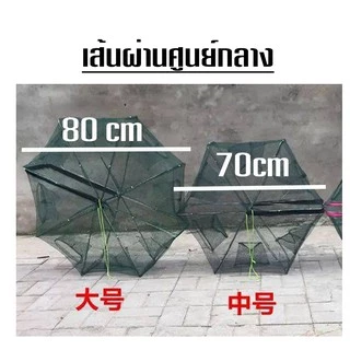 Giyo - อุปกรณ์จับกุ้ง ตาข่ายดักปลา ตาข่ายดักกุ้ง กระชังปลา พับเก็บได้ 6 ช่อง 8 ช่อง 10 ช่อง
