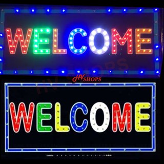 ป้ายไฟ LED welcome ( สี่เหลี่ยม )