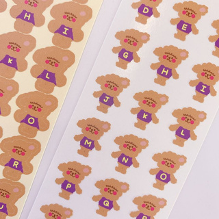 พร้อมส่ง!! alphabets stickers นำเข้าจากเกาหลี🇰🇷🇰🇷 ลายน้องหมา poodle!! สติอเกอร์ตัวอักษร