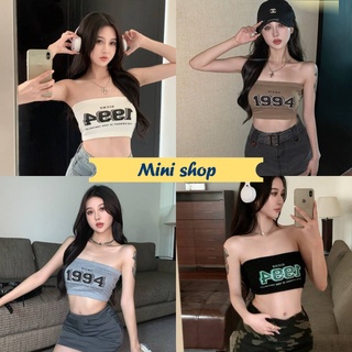 Mini shop 🌸พร้อมส่ง🌸 (FY1994) เสื้อเกาะอก มีฟองน้ำ ผ้านิ่มลื่นลาย 1994 อย่างเท่กำลังมาก