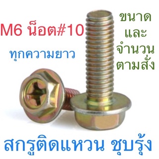 สกรูหัวเหลี่ยมติดแหวน ขนาดและจำนวน ตามสั่ง M6 x 20  ( 500 ตัว )