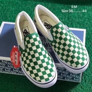 Vans Slip On checkered Green 🦖 สินค้าพร้อมกล่อง 🌵🚀