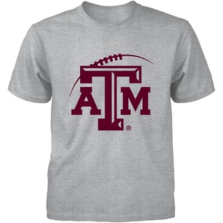 เสื้อยืดสีขาวFanprint Texas A&amp;M Aggies เสื้อกันหนาว มีฮู้ด ผ้าฝ้าย ลายโลโก้ฟุตบอล A&amp;M แฟชั่นฤดูร้อนS-4XL