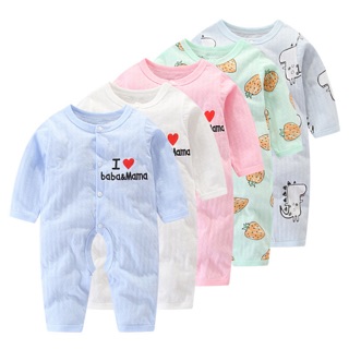 เสื้อแขนยาว ผ้า cotton คลายร้อน สำรหรับเด็กแรกเกิด - 12 เดือน