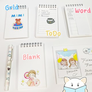 สมุดโน๊ต Pocket PVC ⭐️ เล่มเล็ก พกง่าย Grid Blank To Do List Wordbook Coil Notebook Study สมุดโน้ต สมุดจดศัพท์ mimisplan