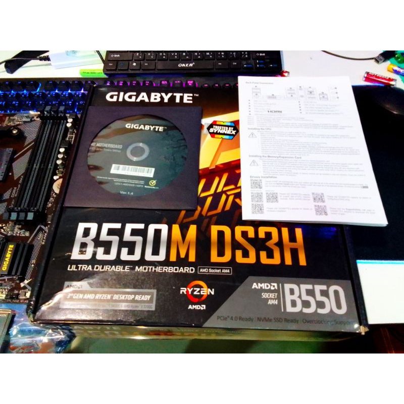 เมนบอร์ด AM4 GIGABYTE B550M DS3H DDR4