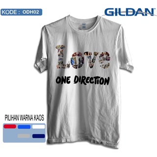 เสื้อยืดผ้าฝ้าย Gildan odh02 เสื้อยืดลําลอง แขนสั้น พิมพ์ลายโลโก้ One direction band ของแท้