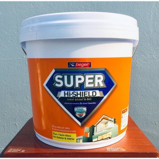 สีน้ำ สีทาบ้าน สีเบเยอร์ Beger Super Hi-Shield ชนิดกึ่งเงา ภายนอกและภายใน 9 ลิตร