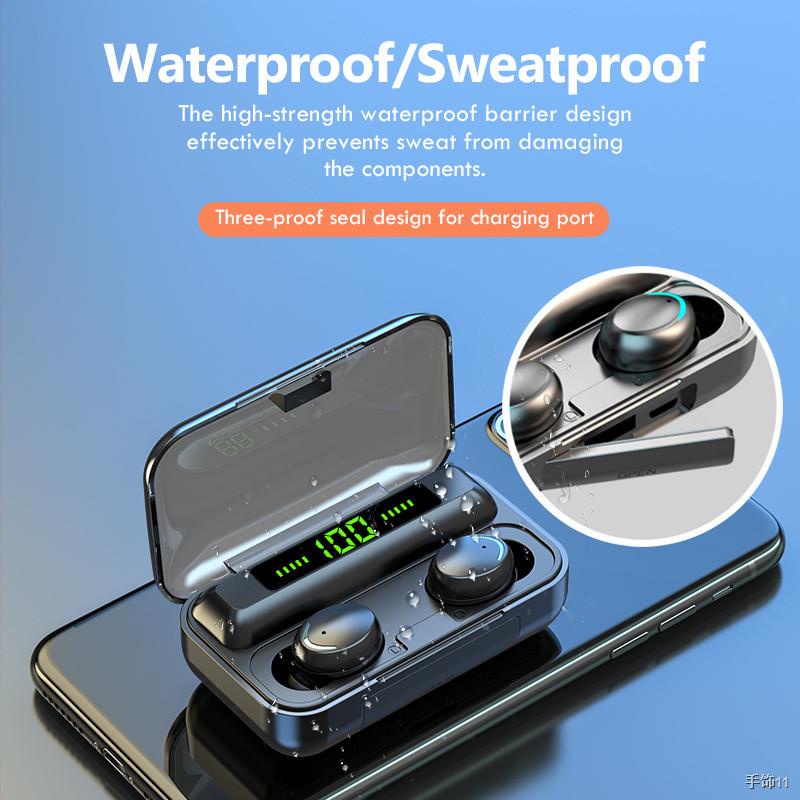┇❧f9 TWS Wireless Blutooth 5.0 Earphone Noise Cancelling Headset 3D Stereo Sound Music In-ear Earbuds For Android IOS Ce