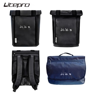 Litepro กระเป๋าเป้สะพายหลัง มีซิป กันน้ํา สําหรับจักรยานพับได้ Brompton Birdy Java