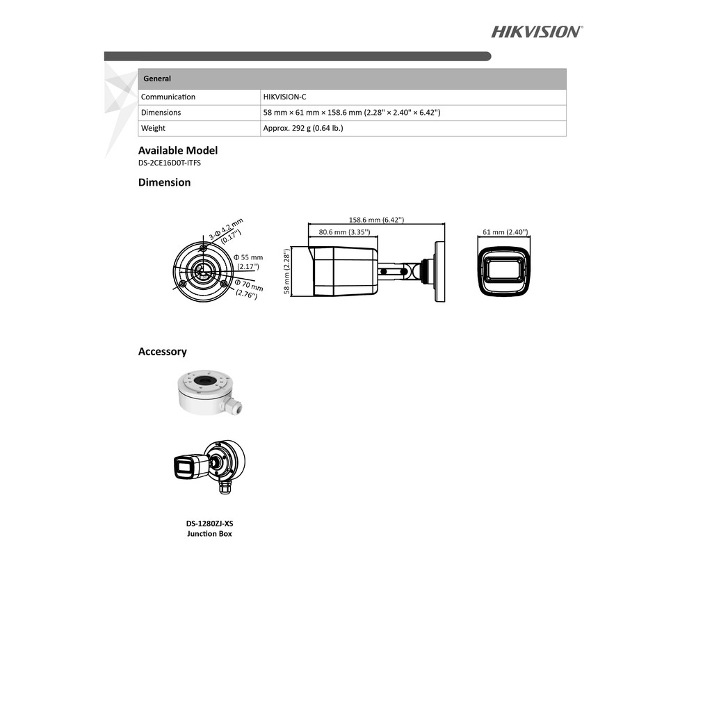 Hikvision กล้องวงจรปิด 2MP รุ่น DS-2CE16D0T-ITFS3.6(2)+DS-2CE76D0T-ITMFS3.6(2)+DVR รุ่น DS-7104HQHI-K1(S)(1)ชุดH2SJB/AC #8