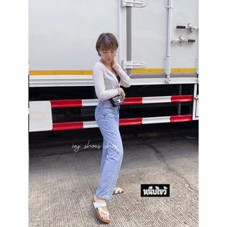 รองเท้าแตะ IVY SHOES (*แนะนำลด 1 ไซส์ ) รองเท้าสไตล์วินเทจ สไตล์ไบเก้น พื้นนุ่ม สีขาวล้วน 6 แบบ
