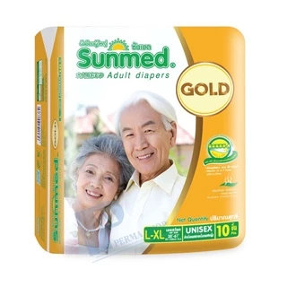 [สั่ง1ลัง/1บิล] Sunmed Gold ผ้าอ้อมผู้ใหญ่ ซันเมด โกลด์ แบบเทป Size L-XL (จำนวน 1 ลัง 8 ห่อ 80 ชิ้น)