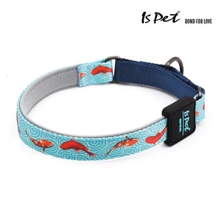 ISPET - P-shape Collar  (CL0103) ปลอกคอสุนัข แบบฝึก ลายปลา สีฟ้า