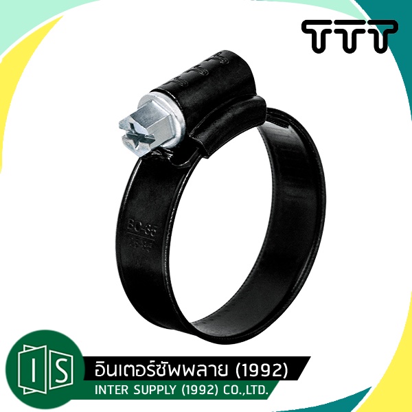 (10ตัว/กล่อง) แคลมป์เหล็ก TTT สีดำ เข็มขัดรัดสาย ทนสนิม ขนาดเล็ก BC12-120 ที่รัดสายยาง แคมป์รัดท่อ ก๊อกน้ำ (10ตัว/กล่อง)