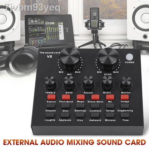 ∋☈♙⚡️ขายดีที่สุด!! พร้อมจัดส่ง!!⚡️ซาว์นการ์ดแปลงสัญญาณเสียง V8 Live Stream audio interface External 