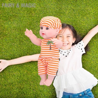Fairy &amp; Magic ตุ๊กตาเด็กทารกจําลอง ไวนิลนุ่ม สีส้ม