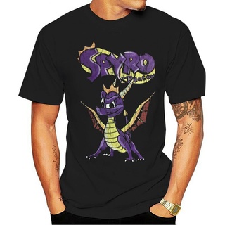 เสื้อยืดลําลอง แขนสั้น คอกลม พิมพ์ลายโลโก้มังกร Spyro สําหรับผู้ชาย