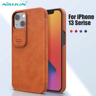 เคสหนังเปิด ปิด  สำหรับ ไอโฟน iPhone 13 Pro  max/ 13 Pro /13 เคสฝาพับ :Nillkin Qin  สไลด์ป้องกันเลนส์กล้อง