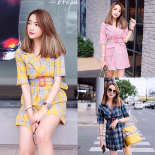 Mini dress ทรง Blazer สก๊อต