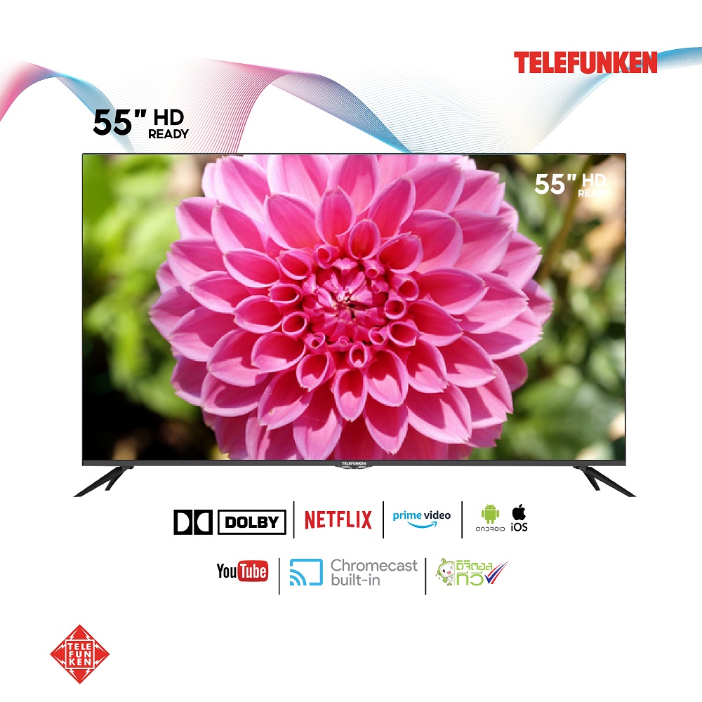 TELEFUNKEN TV LED TV JU55DS180S (N28) (N28) ทีวี 55 นิ้ว inch Smart TV HD Youtube / รับประกัน 2 ปี พร้อมมี มอก.