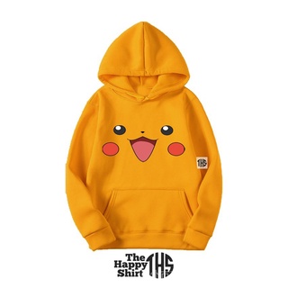 Pokemon เสื้อฮู้ดดี้ PIKACHU JIGGLYPUFF BULBASAUR SQUIRTLE CHARMANDER | เสื้อเชิ้ต พิมพ์ลาย THE HAPPY