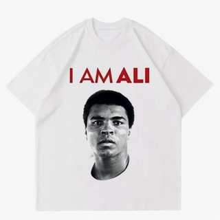 แขนสั้นcrew neckเสื้อยืด | Muhammad ALI | เสื้อยืด สไตล์วินเทจ | เสื้อผ้าชกมวย | เสื้อผ้า สําหรับผู้ชายและผู้หญิง | เสื้