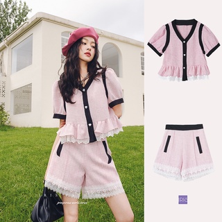 【พร้อมส่ง】「สินค้าลิขสิทธิ์แท้」Iris Boutique IS2251334-IP2251335 Candy pink blouse-set เสื้อผ้าแฟชั่นผู้หญิง