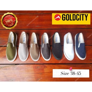 💥ขายส่ง รองเท้าสลิปออน Gold City รองเท้าสลิปออนชาย รองเท้าผ้าใบ size 37-45