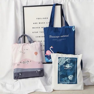 ถุงผ้า กระเป๋าผ้า tote bag ลายน่ารัก