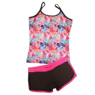 Easy Swim ชุดว่ายน้ำ Two Piece (ชมพู / ดำ)