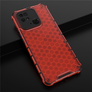 เคส Xiaomi Redmi 10C ฮาร์ดเคสกันกระแทกเคสโทรศัพท์ Honeycomb Clear Shockproof Silicone Back Cover Redmi 10C Case