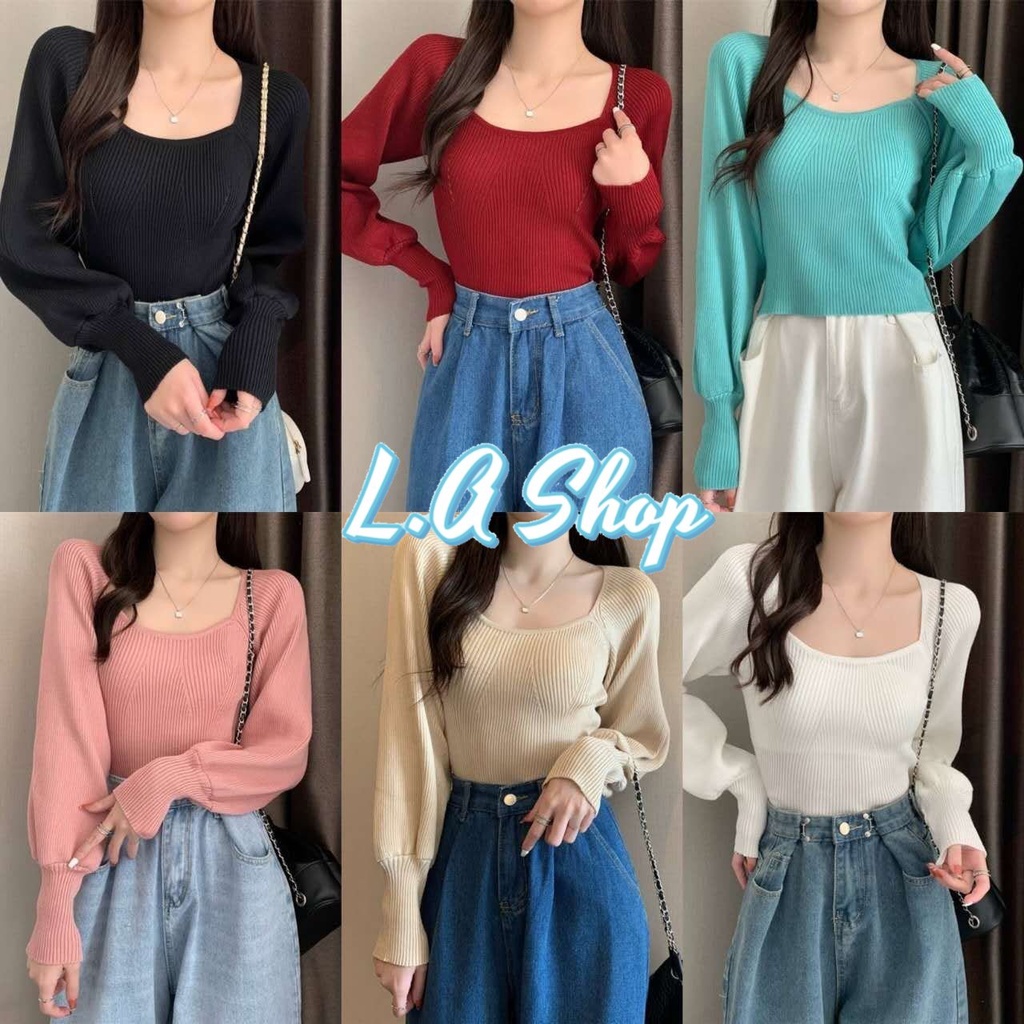 L.A Shop พร้อมส่ง เสื้อไหมพรมแขนยาว ลุคคุณสีมากมายน่ารักำลังมา "J136" -C