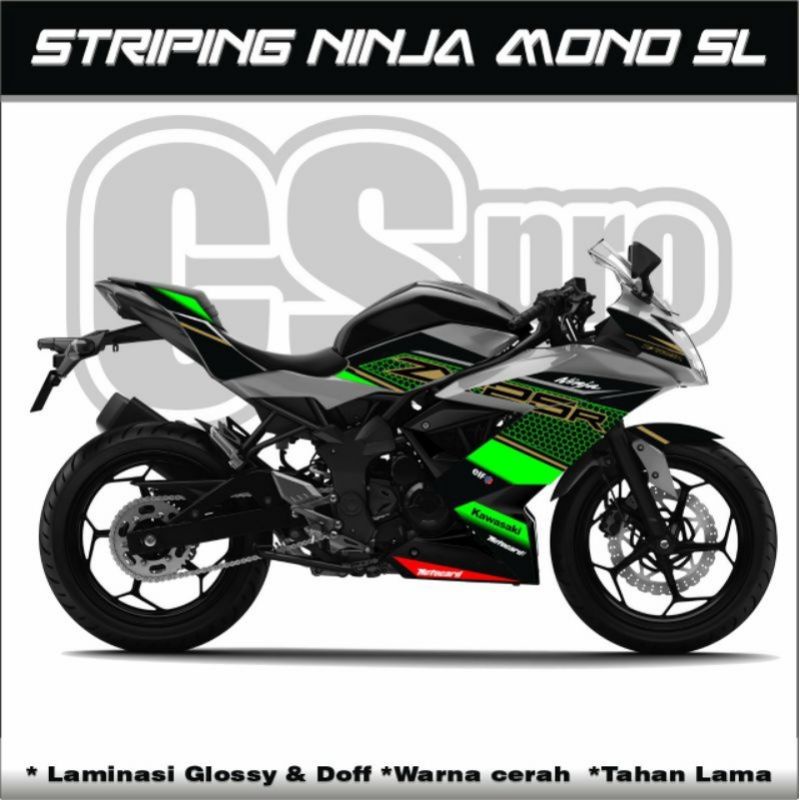 สติ๊กเกอร์แถบรูปลอก Kawasaki Ninja 250 SL Mono - Ninja Mono Motorcycle Body Variation List Sticker Z