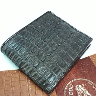 crocodile tail bifold wallet brown color กระเป๋าสตางค์หางจระเข้แท้