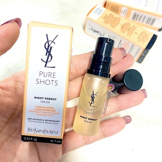 (แท้/พร้อมส่ง) YSL Yves Saint Laurent Pure Shots Night Reboot Serum 7 ml.  เนื้อเซรั่มดีมาก บางเบาสบายผิว ไม่อุดตัน