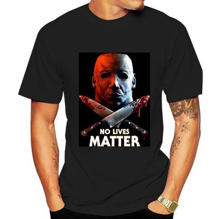 เสื้อยืดวินเทจเสื้อยืดผ้าฝ้าย พิมพ์ลาย No Lives Matter Michael Myers ฮาโลวีน สีดํา กรมท่า ไซส์ S 5XL สําหรับผู้หญิง ผู้ช