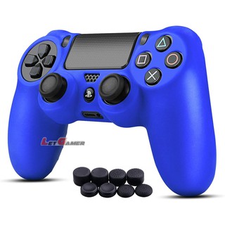 Navy Blue ซิลิโคนจอย PS4​ + FPS PRO x 8 ชิ้น ซิลิโคนจอยอนาล็อก PS4​