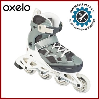 OXELO Roller skates รองเท้าสเก็ต โรลเลอร์สเก็ต  สำหรับเด็ก รุ่น FIT 3 (สีเทา)