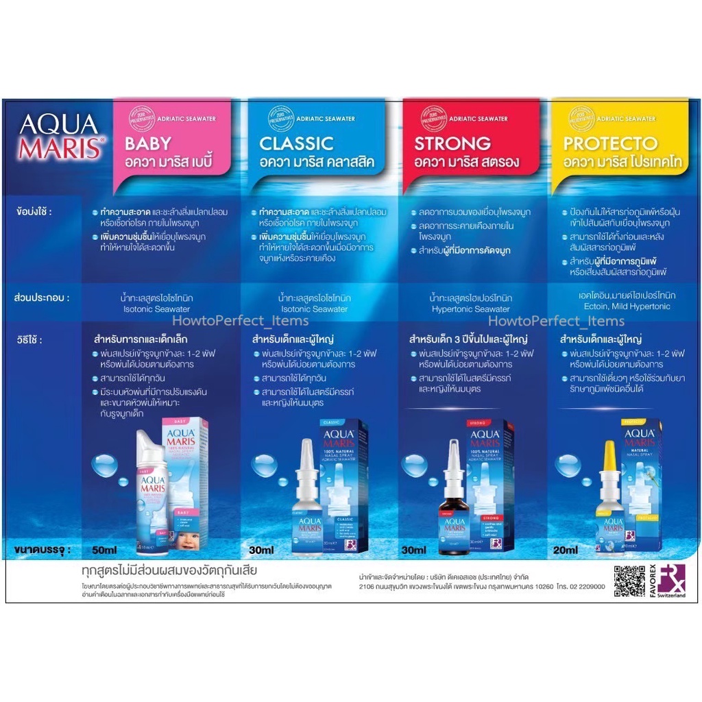 Aqua Maris ( Baby อควา มาริส เบบี้ สเปรย์ Nasal Spray / protecto / classic / strong ) รูปที่ 2