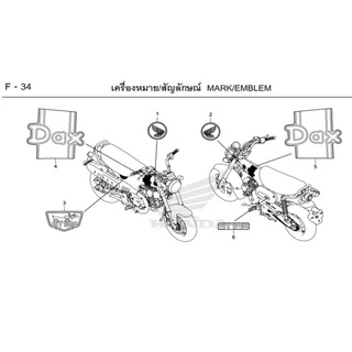 honda DAX 125 เครื่องหมาย/สัญลักษณ์ MARK/EMBLEM