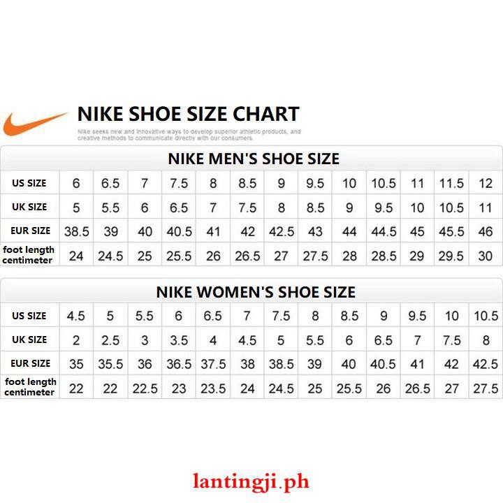 nike kyrie size chart