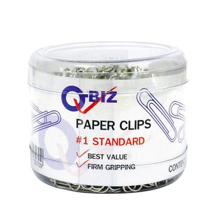 คิวบิซ ลวดเสียบกระดาษชุบโครเมี่ยม เบอร์ 1 คละแบบ Q-Biz Chrome Plated Paper Clip No. 1 Assorted.