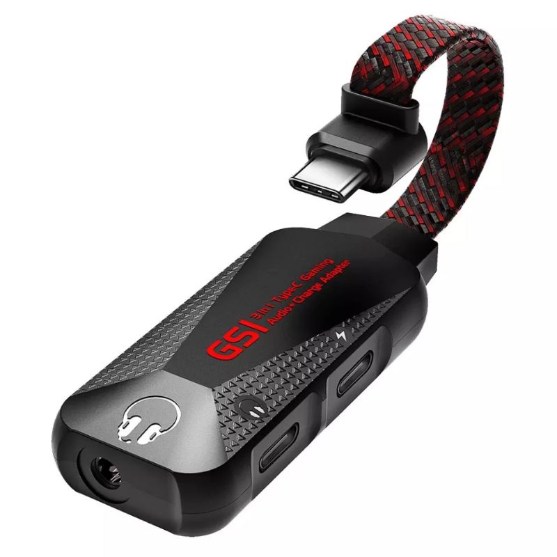 สำหรับ GS1 2021ใหม่ USB-C Type-C Fast Charge 3.5มม.สามกินไก่เกมมือถือโทรศัพท์คุณภาพสูง Sound Card Adapter (รุ่น1-A)