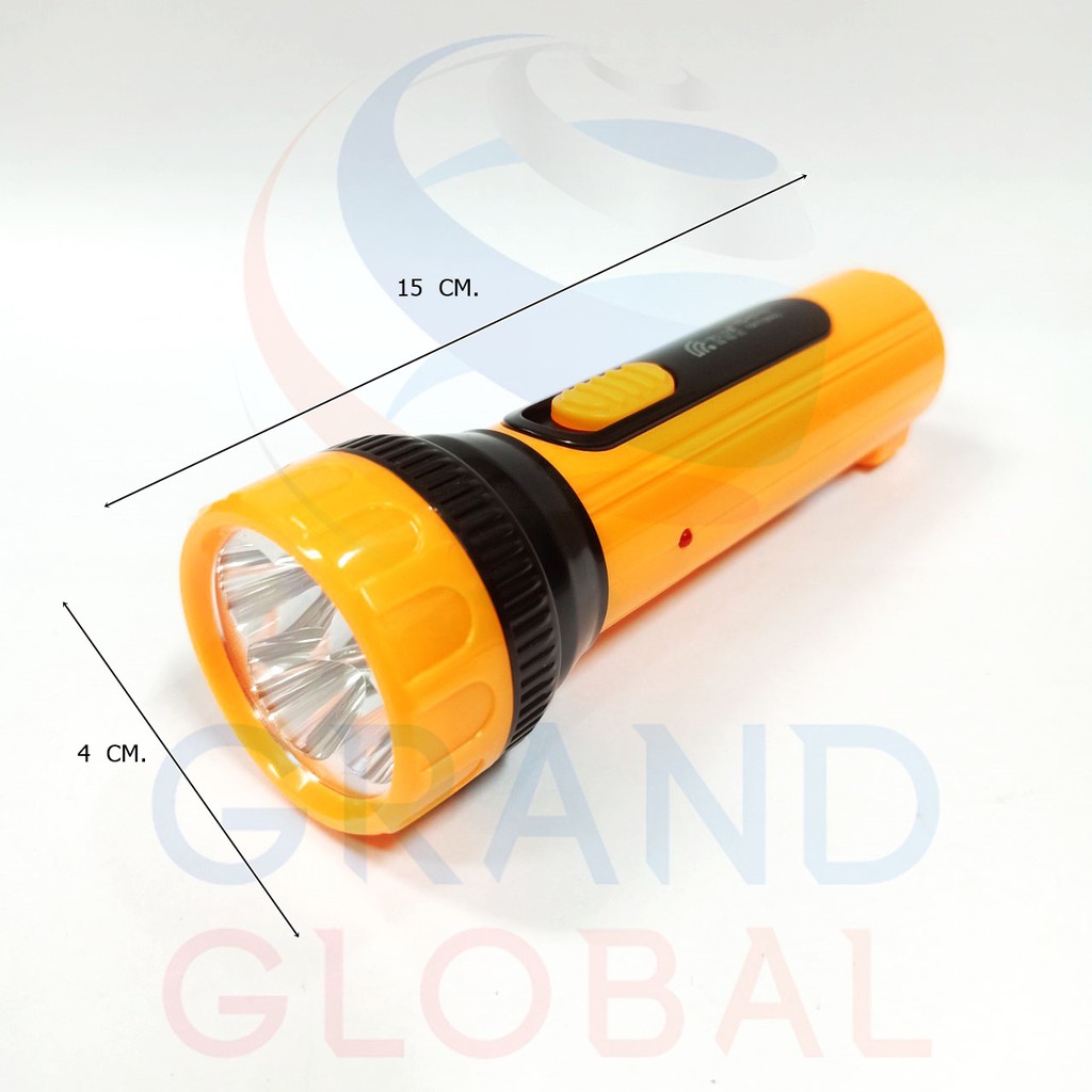 ไฟฉาย LED 4 ดวง ใหญ่ ความสว่างสูง ชาร์จไฟบ้าน รุ่น YD-8716 ด้ามสีส้ม ใช้ พกพา เดินป่า แคมปิ้ง หาสิ่งของ ใช้งานได้หลายวัน