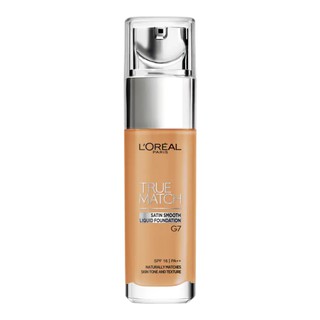 LOreal True Match Satin Smooth Liquid Foundation SPF16 - N7 Amber 30ml.รองพื้น สาวผิวสีแทน