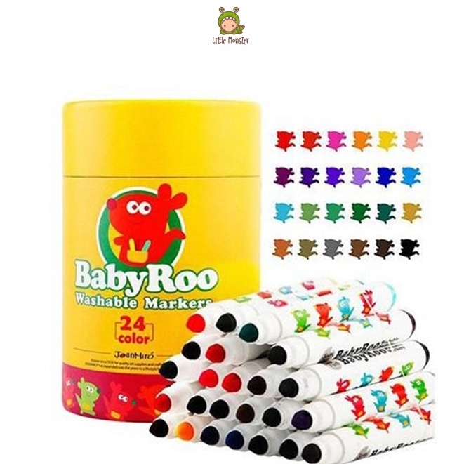 Joan Miro Baby Roo Washable Markers 24 Colors Little Monster ปากกามาร์ค ...