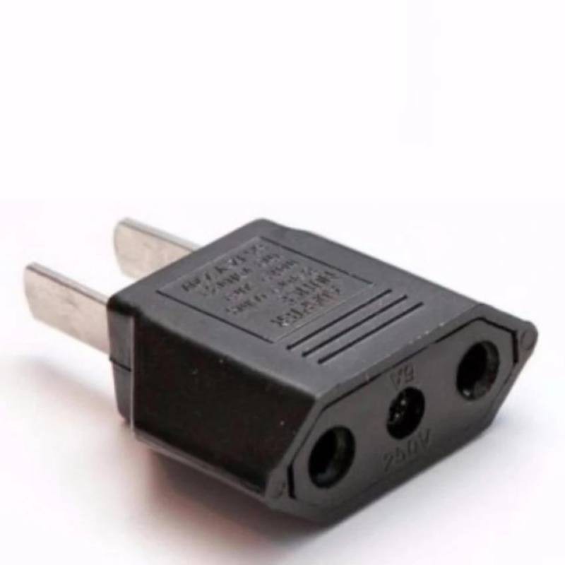 Di shop ปลั๊กแปลงขากลมออกเเบน (สีดำ) plug adapter two round head 1 ชิ้น